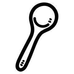 wooden spoon line icon style