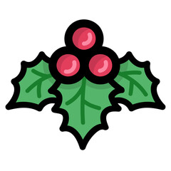 holly filled outline icon style