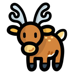 reindeer filled outline icon style