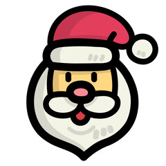 santa claus filled outline icon style
