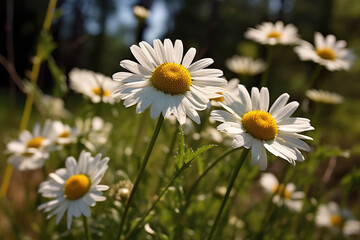 Fototapeta premium Daisy flower field 