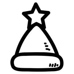 winter hat line icon style