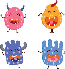 set of funny monsters