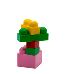 Naklejka premium Children's blocks construction kit in different colors and sizes