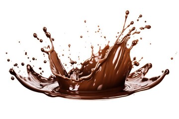 stock photo of chocolate splash isolated on white background Food Photography AI Generated