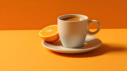 cup of coffee and orange