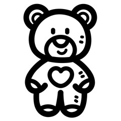 teddy bear line icon style