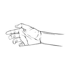 Hand drawn gesture sketch vector illustration line art