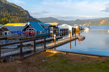 Small town of Bayview, Idaho, on Lake Pend Oreille in the North Idaho Panhandle of the Inland...