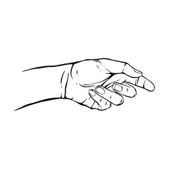 Hand drawn gesture sketch vector illustration line art