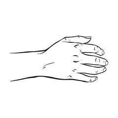 Hand drawn gesture sketch vector illustration line art