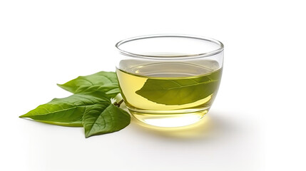 green tea in glass isolated