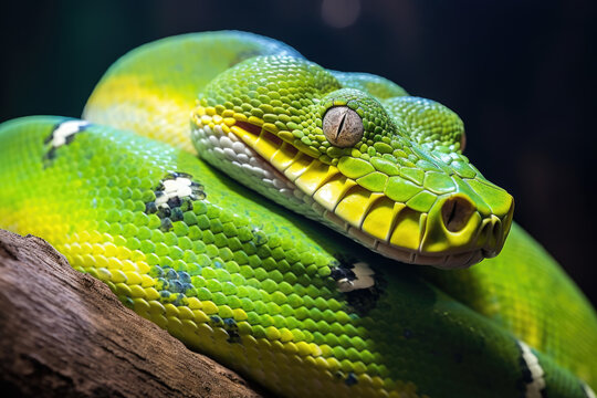 green tree python created with Generative AI technology