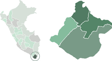 map of tacna, department of peru
