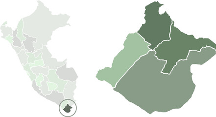 map of tacna, department of peru