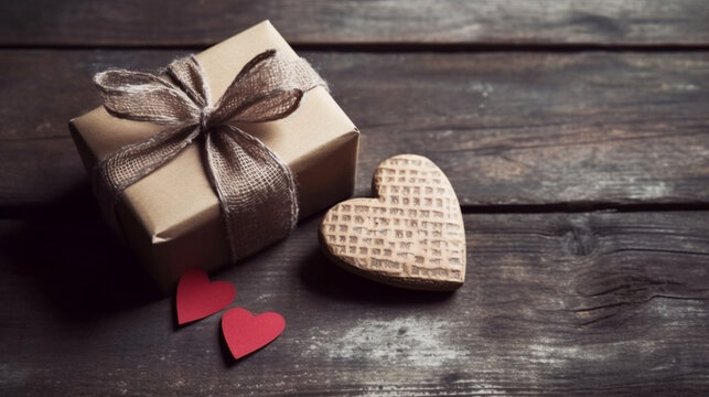 Gift box and heart
