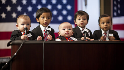 The Candidates - Unleashed: Hilarious Satirical Stock Photo of Presidential Debate Stage