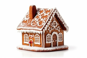 gingerbread house created with Generative AI technology - obrazy, fototapety, plakaty