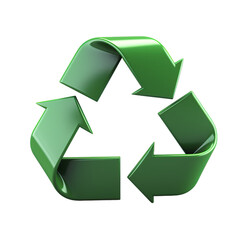 Obraz premium A green recycling symbol on a transparent background, Generative AI