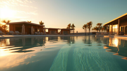 Fototapeta premium pool at sunset