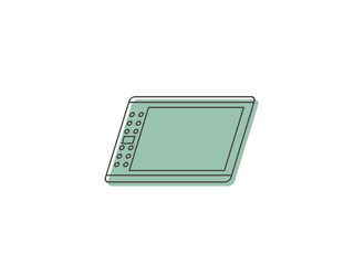 Graphics Tablet  vector icon and logo , Graphics Drawing Tablets, Touch Strip Pen Pressure Sketch Tablet with Battery-Free Stylus illustration, creative design icon
