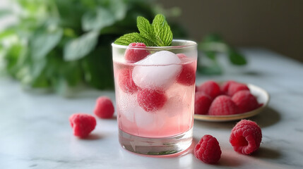 raspberry smoothie with mint