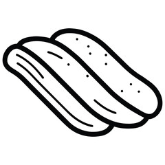 Bread cartoon icon isolated on white background. Bread icon for web design. Simple design on white background.