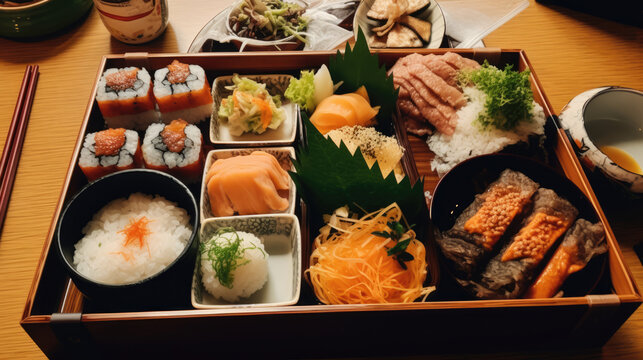 japanese food set Benton created with Generative AI technology