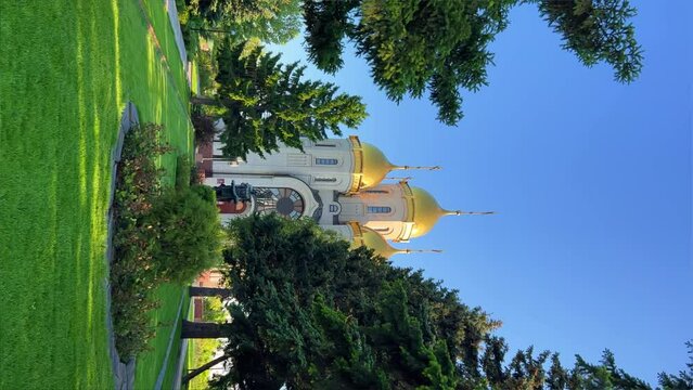 Russia, May 2023 Volgograd, view of the Church of All Saints on Mamayev Kurgan, 4K video
