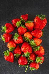 Strawberries on a slate background 
