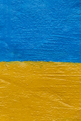 flag of Ukraine painted on wall