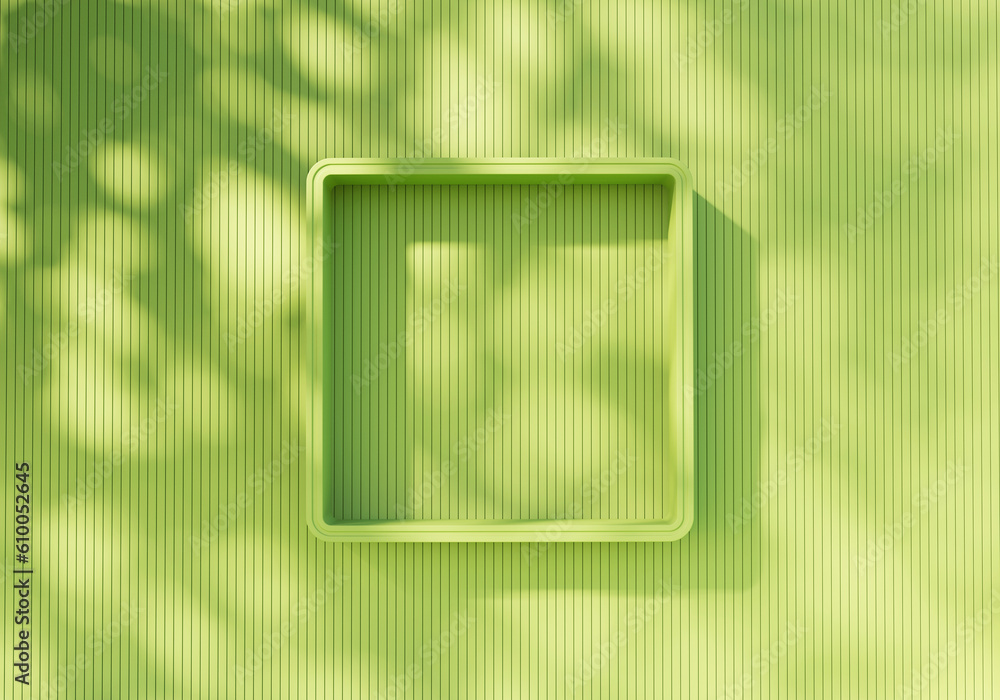 Poster abstract green shelf showcase for product display 3d rendering background