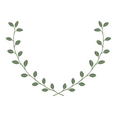 circular foliate laurel branches green gradient Laurel wreath