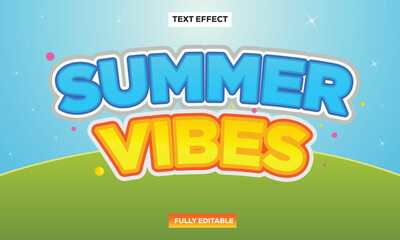 Fototapeta premium editable SUMMER VIBES 3d text effect vector