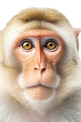 close up of a macaque isolated on a transparent background