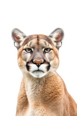 close up of a puma isolated on a transparent background