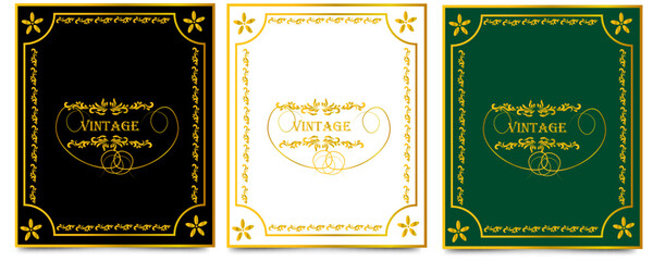 set of ornament frame template