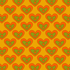 Fototapeta premium retro psychedelic patterns-hearts and valentines for February 14th.Funky and groovy heart shapes ornaments.Hippie rainbow backgrounds only good vibes.valentine's day 1970-1980 