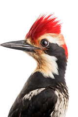 Obraz premium close up of a woodpecker isolated on a transparent background