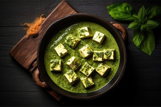Palak Paneer created with Generative AI technology