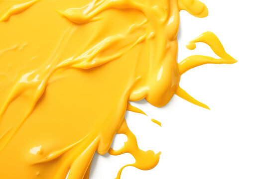 Melted cheese or  yellow plastered paint . Ai. Cutout on transparent