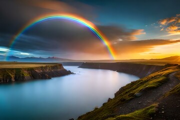 rainbow over the river