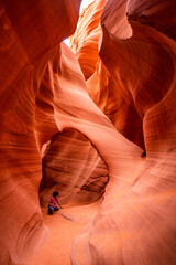Antilope Canyon pierre roche rouge lumière, soleil - obrazy, fototapety, plakaty