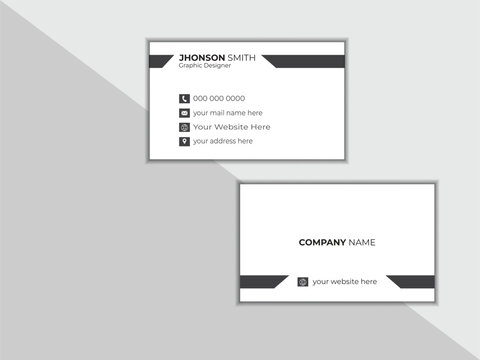 Business card design template, corporate style. Vector illustration, modern creative business card, minimalist