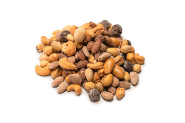  A group of almonds, pistachios, walnuts, macadamia, cashews.