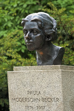 Bremen, Germany. Bust of painter Paula Modersohn-Becker. The monument was erected on November 20, 2007. It's a bronze cast of the bust, which was created by sculptor Clara Westhoff in 1899.