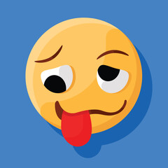 Unequal eyes and wavy mouth face emoji