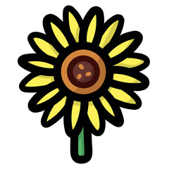 sunflower filled outline icon style