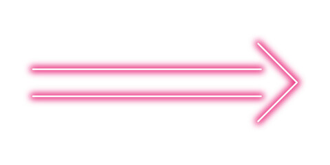 Obraz premium Neon arrow shape png. Glowing pink arrow on transparent background.