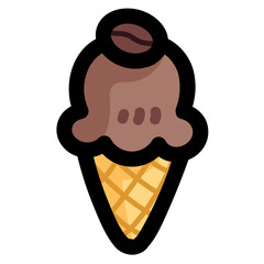 ice cream filled outline icon style